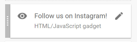 Screenshot showing newly added gadget with custom HTML code.