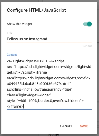 blogger widget html code