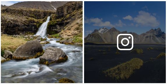 Screenshot showing the part of the widget with Instagram icon hover effect.