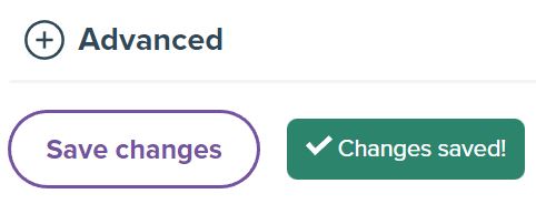 Screenshot from edit page showing the Save changes button with the information, that the changes were saved. 