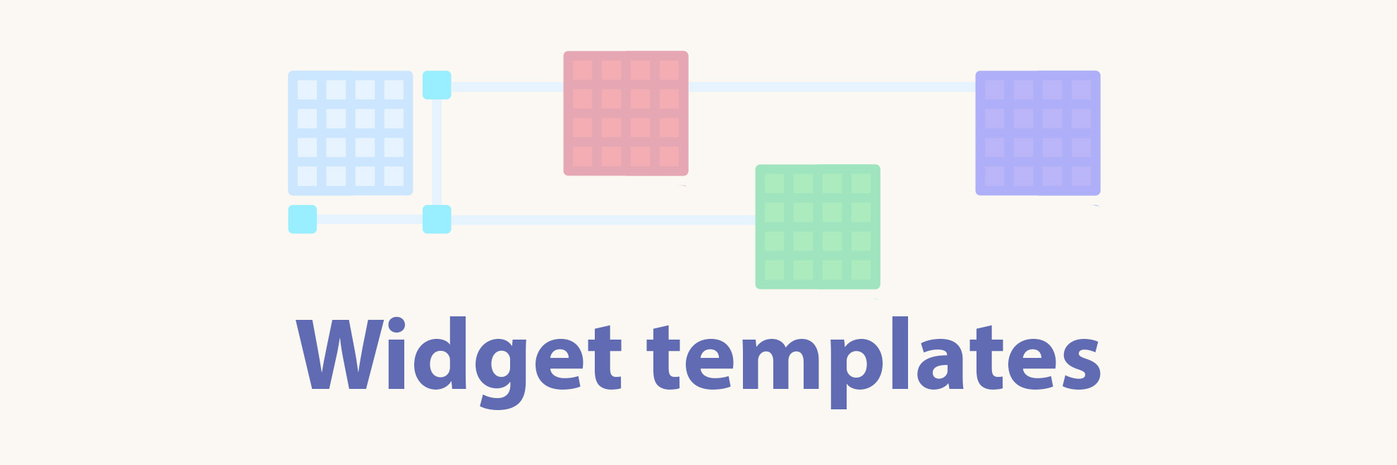 Illustration showing a block and its clones above the widget templates caption.